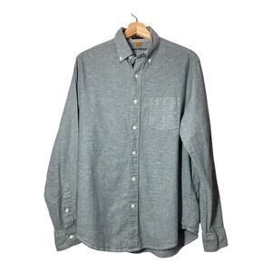 Tailor Vintage Chambray Shirt Blue Mens Size Medium Luxe Performance M